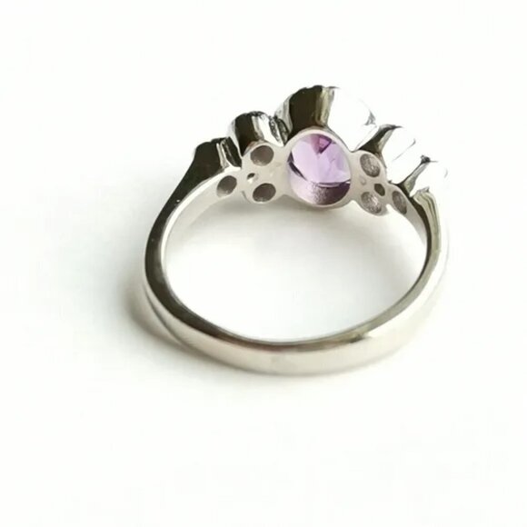 New Amethyst multi gemstone sterling silver ring size 7 - Picture 3 of 5